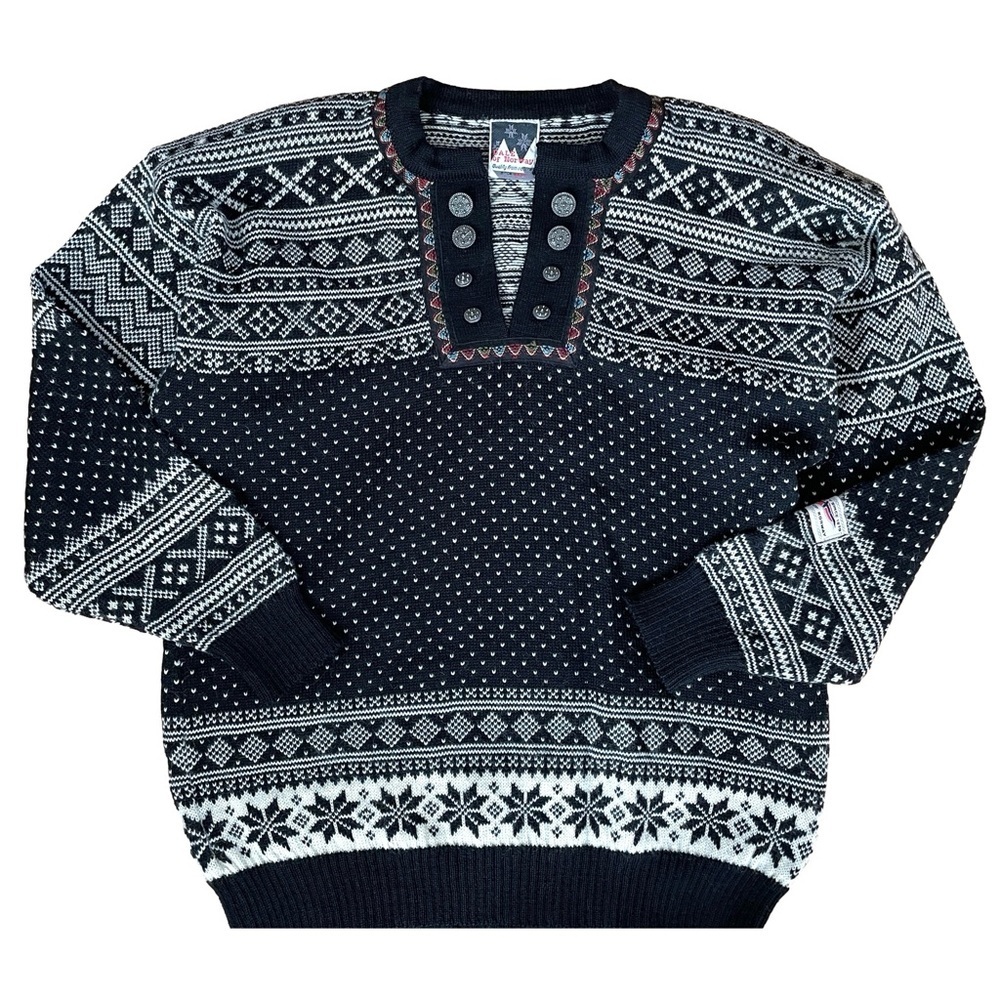 Dale of Norway Pure New Wool Nordic Sweater, Button Placket, Size Small - Picture 3 of 9